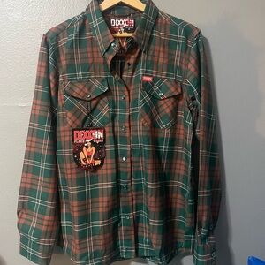 Dixxon Women’s Green and Red Plaid Shirt